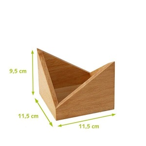 Servilletero de madera ecológico, Soporte redondo hecho a mano con tapa de madera de acacia, organizador de servilletas, contenedor, caja de pañuelos - Product Image 1