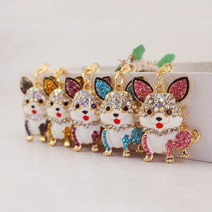 Porte-clés en alliage de zinc <span class=keywords><strong>Corgi</strong></span> doré, pendentif breloque métallique couleurs assorties pour clés de voiture, sacs, cadeaux, vente en gros - Product Image 1