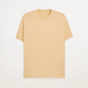 T-shirts surdimensionnés de couleur unie en pur coton 180-300g personnalisés vente en gros t-shirt ample à épaules tombantes pour hommes - Product Image 5