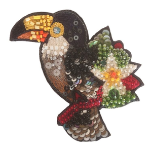 Meilleures ventes Perles tubulaires de 9 cm de long brodées à la main à la main Broderie de paillettes en toucan pour femmes par glowin fashion - Product Image 1