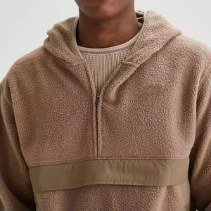 แจ็กเก็ตขนแกะเชอร์ปาซิปคลาสสิกสำหรับผู้ชายโทนสีกลางๆปิดกั้นการออกแบบเพื่อให้เข้ากับตู้เสื้อผ้าทุกสไตล์ได้อย่างง่ายดาย - Product Image 2