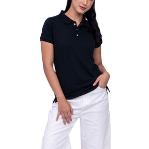 T-shirts polo respirant pour femmes évacuant l'humidité T-shirts polo ajustés à la mode pour femmes T-shirts légers en coton à manches courtes - Product Image 1