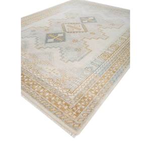 Thyme Ivory Wool Hand Knotted <b>Rugs</b> Geometric Pattern Living Room Carpet for Entryway Hallway and Teen's <b>Space</b>-PKWL-1080 - Product Image 2