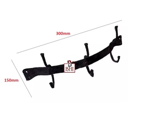 FORGÉ À LA MAIN FORGÉ VINTAGE VIEUX CUISINE CINTRE CROCHETS RAIL À La Main En Fer Forgé Cintres - Product Image 3