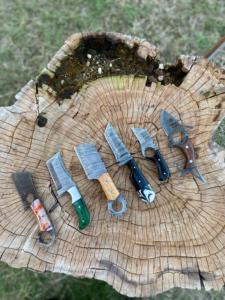 Couteau de chasse et de dépeçage à lame fixe en acier Damas avec divers matériaux de manche, personnalisable OEM, lame droite, cadeau pour lui - Product Image 5