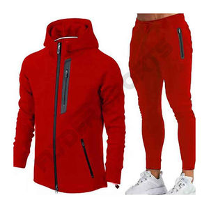 Ensemble de jogging athlétique 2 pièces pour homme Sweat-shirt de sport d'hiver avec sweat à capuche et pantalon de survêtement - Product Image 1