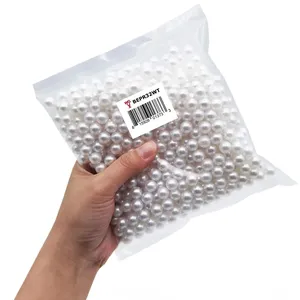 BEPR32WT - <b>Medium</b> White Undrilled Plastic Faux Pearls - 1/2, 14mm - Product Image 1