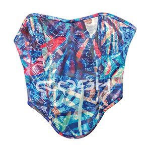 Corset à imprimé aztèque bleu par sublimation numérique - Product Image 1