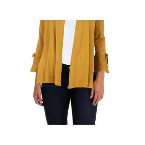 Alfani Women's Taupe <b>Extra</b> <b>Large</b> Cardigan with Tie Sleeves Casual <b>Print</b> for Autumn Winter Spring - Product Image 3