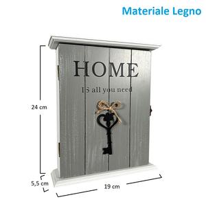 19x5,5x24 cm caja de llaves de pared de madera gris decoración del hogar organizador de llaves diseño llavero Almacenamiento de pared - Product Image 2