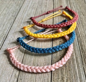 Bracelet Tresse Épaisse // Cordon de Cire Imperméable Tiff & E Surfer Bracelet, Minimalist Beach RTS - Product Image 2