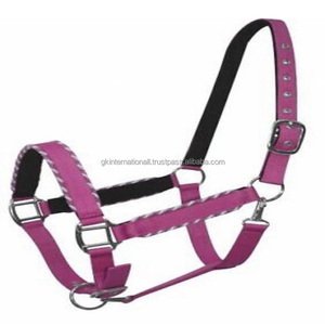 Produits équestres fabriqués en Inde, licol pour cheval en nylon avec bordure en corde et quincaillerie réglable en acier inoxydable - Product Image 4