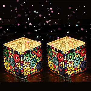 Bougeoir en mosaïque de verre de style européen à la mode multicolore de luxe bougeoir chauffe-plat - Product Image 4