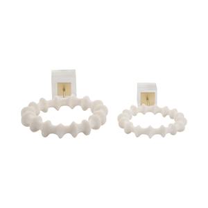 Décoration de table vintage blanche classique, élément d'accentuation charmant non métallique pour la maison, le bureau ou l'affichage en studio, fabriqué à la main en Inde - Product Image 4