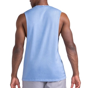 Ropa de Gimnasio, Chaleco con Aberturas Laterales, Corte Regular, Alta Calidad, Ropa Deportiva para Correr, Top Deportivo para Actividades al Aire Libre, Camiseta sin Mangas de Algodón Oversize - Product Image 6