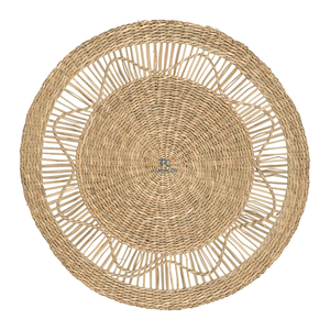 Seagrass tissage napperon fait main tapis tressé résistant à la chaleur Seagrass dîner napperon couleur armure rond Seagrass napperon - Product Image 6