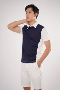 Vêtements pour hommes personnalisés pour polos coupe confortable séchage rapide respirant 95% polyester 5% spandex motif solide vêtements d'uniforme - Product Image 2