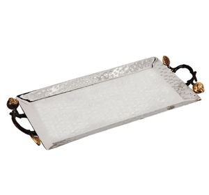 Bandeja de servicio de café y té de metal martillado plateado, venta al por mayor para decoración del hogar, hotel, restaurante, bar, utensilios de cocina, Decoración de mesa 2023 - Product Image 1