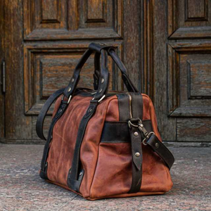 Gran capacidad de cuero genuino de lujo Duffle Gym Sports Bag accesorios de viaje vacaciones FIN DE SEMANA equipaje cierre de cremallera Boxer - Product Image 3