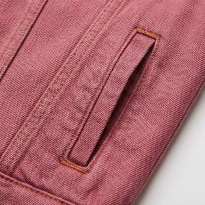 Chaqueta Vaquera Personalizada para Hombre, Otoño Invierno, Color Sólido Personalizable, Logotipo Frontal Informal, Ropa Exterior de Moda de Marca Privada de Alta Calidad - Product Image 5