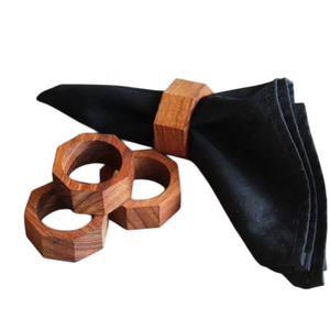 Rond de serviette en bois fabriqué à la main Style moderne dessus de table porte-serviettes en bois porte-mouchoirs pour décor de Table élégant meilleur prix - Product Image 2