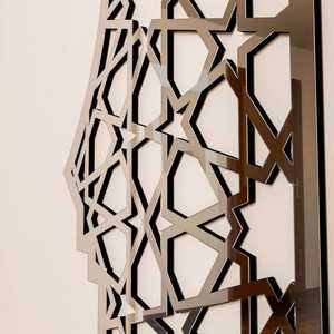 Miroir mural islamique moderne en métal, couleur et forme personnalisées, grande décoration islamique pour la maison, calligraphie arabe, musulman - Product Image 3