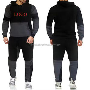 ชุดวอร์มกีฬาผู้ชายคุณภาพสูงสั่งทำพิเศษไซส์ใหญ่ไร้ตะเข็บสำหรับวิ่งในฤดูหนาว ชุดออกกำลังกาย 2 ชิ้น แขนยาวลำลอง - Product Image 3