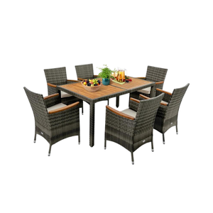 Best Selling Modern Outdoor <b>Dining</b> Set Acacia Wicker Rattan 6 Seaters Phu Linh - Product Image 4