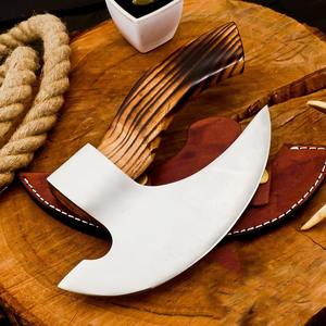 Handmade Original Viking <b>Pizza</b> <b>Cutter</b> <b>Axe</b> Slicer ULU Knife with Carbon Steel Blade - Product Image 6