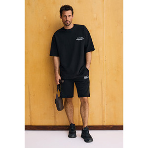 Conjunto de Camisetas de Cuello Redondo de Algodón Orgánico para Hombre - Azul Marino con Detalle Estampado por <span class=keywords><strong>SAITO</strong></span> - Product Image 5