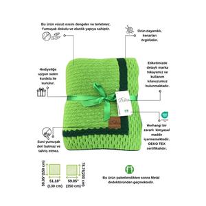 ผ้าคลุมเตียงถักสองด้านปลอกโซฟาสีเขียว-150 X200 - Product Image 4