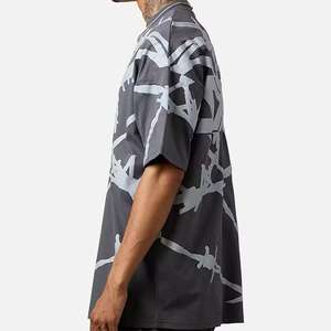 Camisetas con estampado de abullonado personalizado de calidad superior 100% tela de algodón Color gris de talla grande ropa de calle de secado rápido camiseta para hombres - Product Image 5