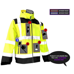 Veste en polyester et nylon imperméable à l'eau avec logo de gilet de sécurité coupe-vent pour hommes sur mesure - Product Image 2