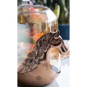 Jarrón Decorativo Cilíndrico con Cabeza de Caballo, Estilo Arte Indio, Multiusos, para Velas y Decoración del Hogar - Product Image 3