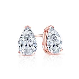 Belle forme de poire Lab Grown Diamants Boucles d'oreilles Boucles d'oreilles en argent sterling 925 D Couleur VVS Clarté Cadeau de mariage pour elle - Product Image 4