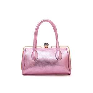 Luxury for <b>Pink</b> Crocodile Skin Clutch Handbag P35828 Double Handle PU Leather with Chain Decoration for Casual and <b>Party</b> Wear - Product Image 1