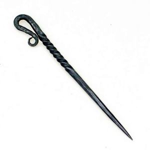 Recogedor de comida vikingo medieval, pinza de pelo vikingo de acero inoxidable forjado, herrero, palo trenzado, colección de Herramientas Forjadas - Product Image 5