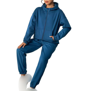 ชุดวอร์มสำหรับผู้หญิงโอเวอร์ไซส์แบบรูดซิปสำหรับใส่วิ่งเสื้อกันหนาวระบายอากาศลำลองไซส์ใหญ่พิเศษสำหรับฤดูหนาว - Product Image 5