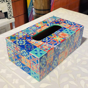 Perle indienne faite à la main + boîte à mouchoirs en acrylique avec couleur et logo personnalisables pour une utilisation au restaurant à la maison - Product Image 1