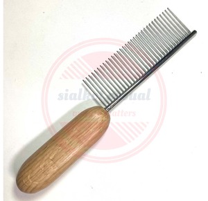 Peigne pour chiens et chats de qualité supérieure avec manche en bois et dents en acier inoxydable \ peignes pour animaux de compagnie - Product Image 4
