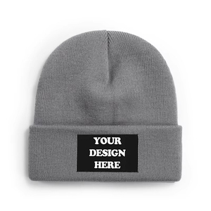 Chapeau en tricot unisexe pour adulte, personnalisé, 100% acrylique, broderie 3D solide, bonnet d'hiver - Product Image 5
