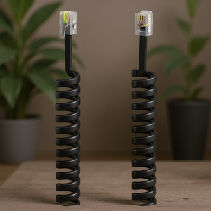 Cable Telefónico en Espiral Negro de 1.5m 00201150 - Product Image 3