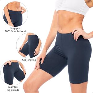 Shorts élastiques en V pour femmes, 100% polyester, décontractés, taille haute, écologiques, légers, séchage rapide, sans couture, fitness, slim - Product Image 6