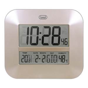 Reloj de pared multifunción de bronce (27x3x23,5 cm) con termómetro OM352015 - Product Image 1