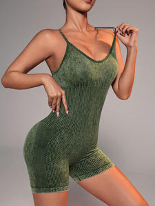 GCWAVE Vente en gros-Combinaisons délavées à l'acide ropa deportiva mujer vêtements de sport pour femmes conjuntos deportivos mujer - Product Image 3