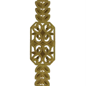 Ribete de Cintura de Brocado Regal Laurel con Bordado de Cordón Dorado y Trabajo Zari - Product Image 1