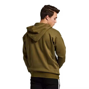 Sudadera con capucha OEM/ODM para hombre Sudadera con capucha polar de cuello alto con logotipo personalizado y diseño de parche en la manga - Product Image 6