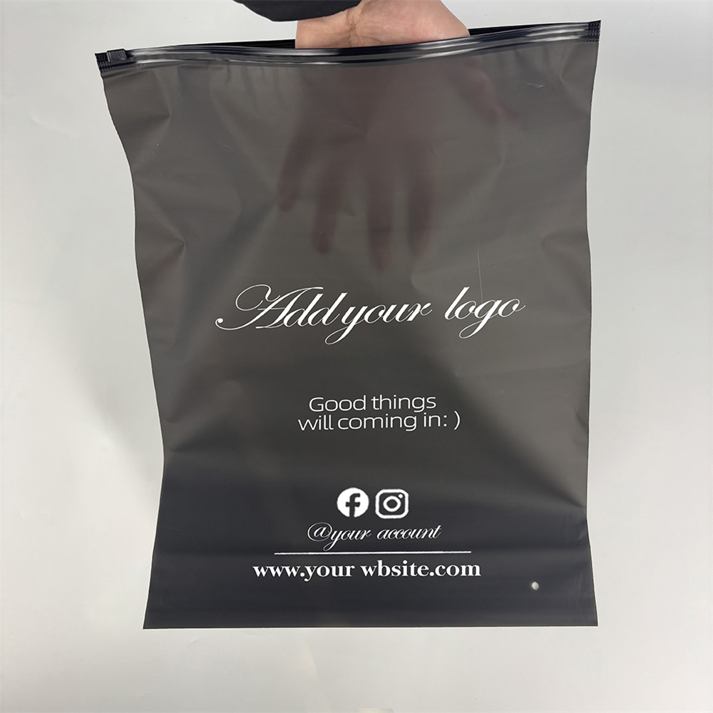 Sac à fermeture éclair noir givré semi-transparent