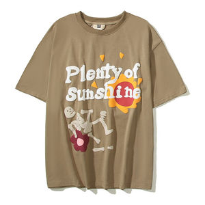 Camiseta de Algodón 100% de Alta Calidad para Hombre, Talla Grande, con Estampado Puff, Diseño Moderno, Cuello Redondo, Personalizada, Transpirable, de Secado Rápido - Product Image 3