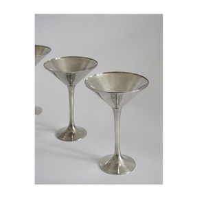 Gobelets à dessert en acier inoxydable au design classique, mini verres, gobelets à glace ronds sur pied - Product Image 1